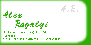 alex ragalyi business card